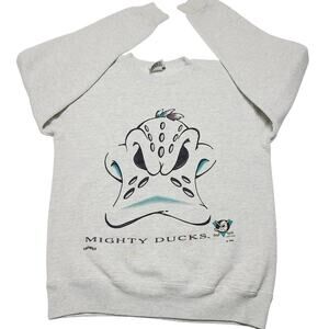 Vintage Anaheim Mighty Duck Crewneck Sweatshirt Youth Size Large NUTMEG Made USA